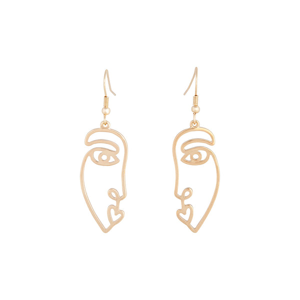 Gold Swirl Face Earrings