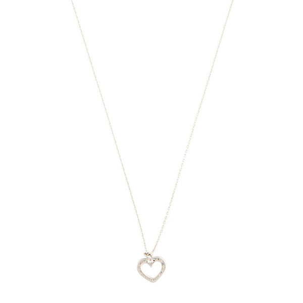 Sterling Silver Diamante Heart Necklace