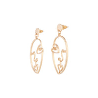 Gold Artist Inspired Face Drop Earrings - link has visual effect only
