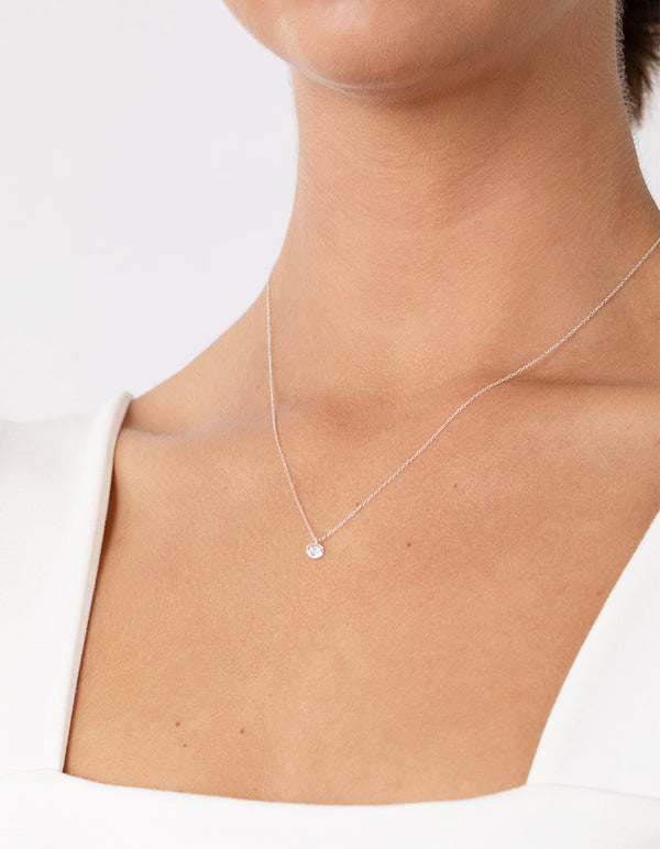 Sterling Silver Mini Cubic Zirconia Necklace