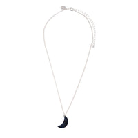 Silver Blue Acrylic Moon Charm Necklace - link has visual effect only