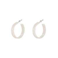 White Acrylic Swirl 3/4 Hoop Earrings - link has visual effect only