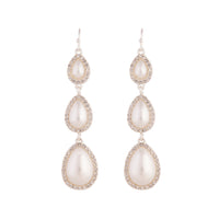 Silver White Graduating Pearl Drop Earring - link has visual effect only