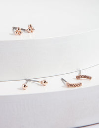 Rose Gold Mini Multi Stud Earring Pack - link has visual effect only
