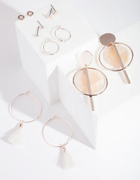Rose Gold Statement Acrylic Earring 6-Pack - link has visual effect only