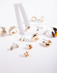 Gold Acrylic Hoop Earring 9-Pack - link has visual effect only