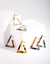 Acrylic Triangle Hoop Earring Trio Pack - link has visual effect only