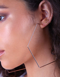 Rose Gold Geometric Oversized Hoop Earrings - link has visual effect only
