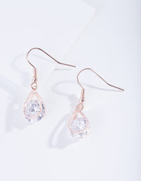Rose Gold Teardrop Diamante Earrings - link has visual effect only