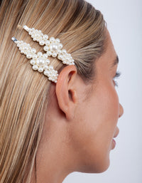 Pearl Cluster Hair Clip Pack - link has visual effect only