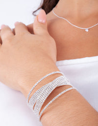 Silver Overlap Cup Chain Cup Bracelet - link has visual effect only