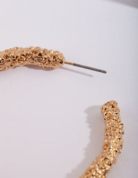 Gold Textured Molten Hoop Earrings - link has visual effect only