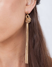 Gold Chain Knot Earrings - link has visual effect only
