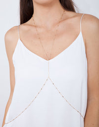Gold Beaded Body Chain - link has visual effect only