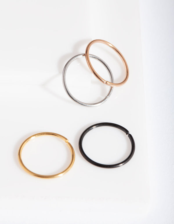 Mixed Metal Classic Nose Ring Pack