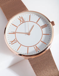 Rose Gold Classic Mesh Strap Watch - link has visual effect only