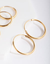 Gold Plated Sterling Silver Classic Hoop Earring Pack - link has visual effect only
