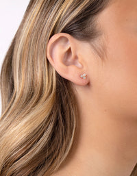 Gold Plated Sterling Silver Trio Cluster Earrings Stud - link has visual effect only