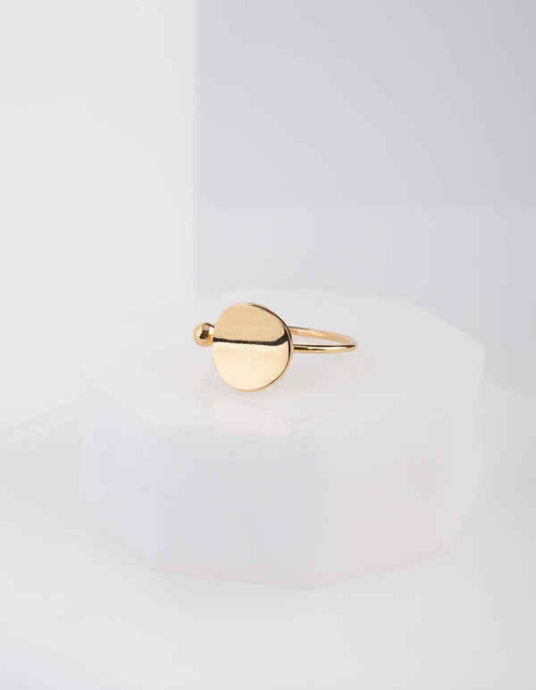 Gold Plated Sterling Silver Open Disc Ring