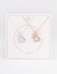 Best Friend Heart Lock Necklace Pack - link has visual effect only