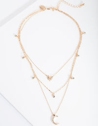 Gold Celestial Diamante Layered Necklace - link has visual effect only