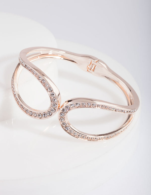 Rose Gold Crystal Loop Bracelet