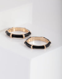 Gold Black Bamboo Ring Pack - link has visual effect only