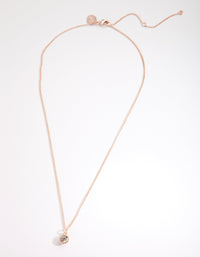 Rose Gold Circle Diamante Necklace - link has visual effect only