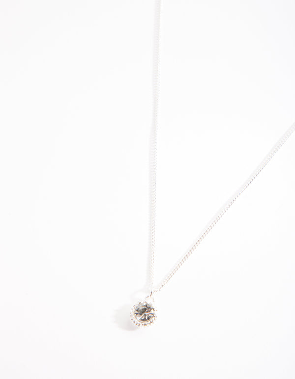 Silver Circle Diamante Necklace