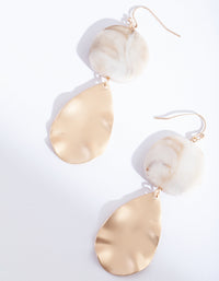 Gold Stone Bead Drop Earrings - link has visual effect only
