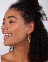 Silver Black Enamel Huggie Earrings - link has visual effect only