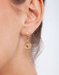 Gold Charm Huggie Earrings - link has visual effect only