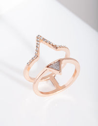 Rose Gold Double Triangle Ring - link has visual effect only