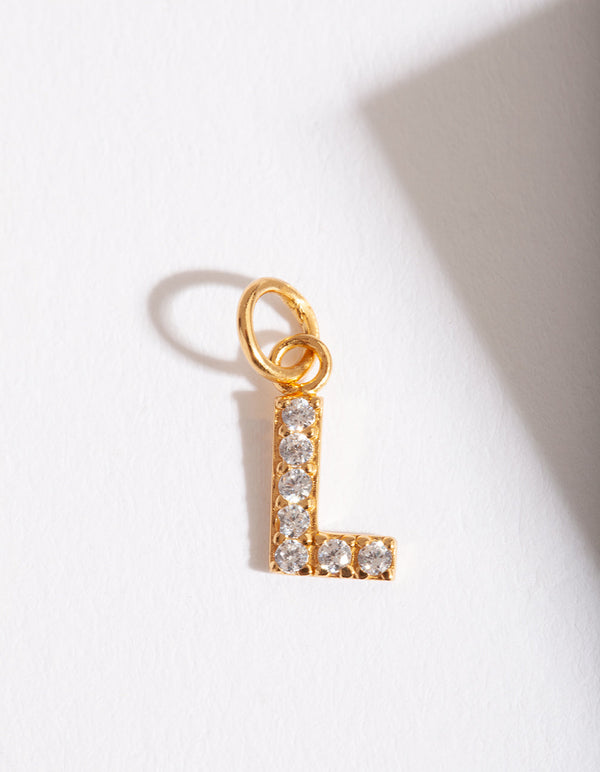 Gold Plated Sterling Silver L Charm