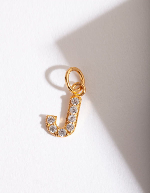 Gold Plated Sterling Silver J Charm