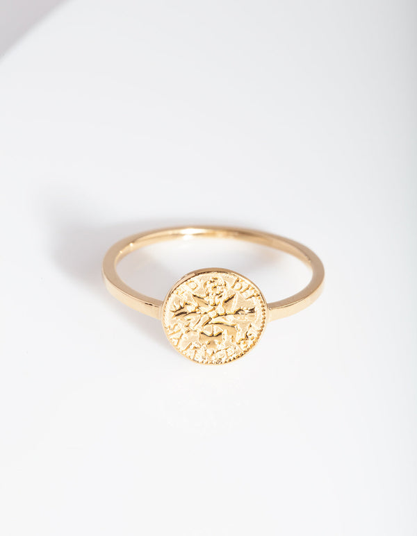 Gold Plated Sterling Silver Coin Ring