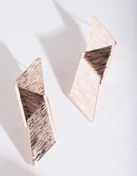Rose Gold Fold Texture Drop Earrings - link has visual effect only