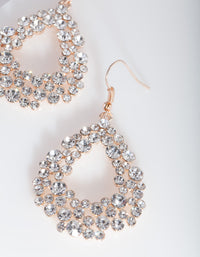 Rose Gold Diamante Teardrop Earrings - link has visual effect only