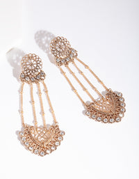 Antique Gold Diamante Drop Earrings - link has visual effect only