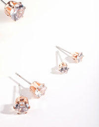 Rose Gold Cubic Zirconia Earring Pack - link has visual effect only
