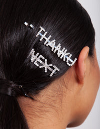 Thank U Next Diamante Hair Clip Pack - link has visual effect only