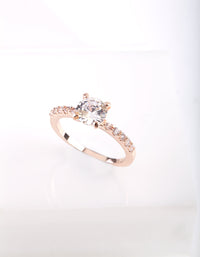 Rose Gold Diamante Engagement Ring - link has visual effect only