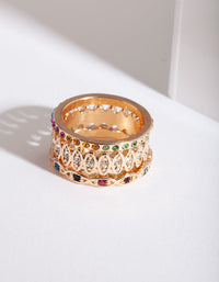 Gold Rainbow Multi Ring 5-Pack - link has visual effect only