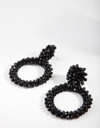 Black Cluster Bead Drop Earrings - link has visual effect only