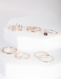 Rose Gold Gem Ring Stack Pack - link has visual effect only