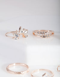 Rose Gold Gem Ring Stack Pack - link has visual effect only