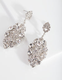Silver Oval Gem Cluster Earrings - link has visual effect only