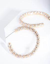 Gold Textured Classic Hoop Earrings - link has visual effect only