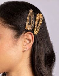 Gold Speckled Hair Clip Pack - link has visual effect only