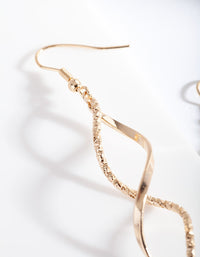 Gold Textured Twist Earrings - link has visual effect only